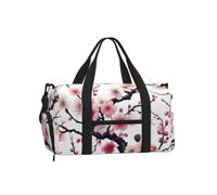Vortithora Cherry-Blossom Sports Duffel Bag with Shoe Compartment