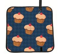Vortithora Cherry Cupcake Pattern Foldable Stadium Seat Cushion Waterproof Portable Bleacher Pad Small Camping Mat For Camping Travel Outdoor Sports Events