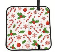 Vortithora Christmas Snowflake Candy Cane Foldable Stadium Seat Cushion Waterproof Portable Bleacher Pad Small Camping Mat For Camping Travel Outdoor Sports Events
