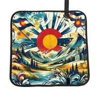 Vortithora Colorado-Sun-Watercolor-Splash Foldable Stadium Seat Cushion Waterproof Portable Bleacher Pad Small Camping Mat For Camping Travel Outdoor Sports Events