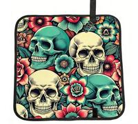 Vortithora Colorful-Dead-Skull-Floral Foldable Stadium Seat Cushion Waterproof Portable Bleacher Pad Small Camping Mat For Camping Travel Outdoor Sports Events