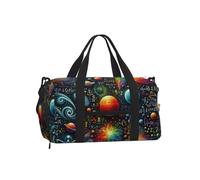 Vortithora Colorful-Math-Equation-Planets Sports Duffel Bag with Shoe Compartment