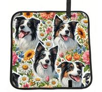 Vortithora Cute-Collie-Dogs-Floral Foldable Stadium Seat Cushion Waterproof Portable Bleacher Pad Small Camping Mat For Camping Travel Outdoor Sports Events