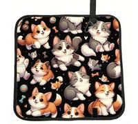 Vortithora Cute-Corgi-Dogs-Cats Foldable Stadium Seat Cushion Waterproof Portable Bleacher Pad Small Camping Mat For Camping Travel Outdoor Sports Events