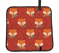 Vortithora Cute Fox Foldable Stadium Seat Cushion Waterproof Portable Bleacher Pad Small Camping Mat For Camping Travel Outdoor Sports Events