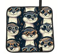 Vortithora Cute-Otter-Sunglasses Foldable Stadium Seat Cushion Waterproof Portable Bleacher Pad Small Camping Mat For Camping Travel Outdoor Sports Events