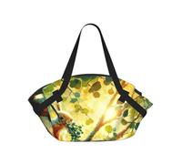 Vortithora Cute-Squirrel-On-Tree Foldable Round Picnic Blanket Tote Bag, Portable Camping Mat With Handles And Inner Pockets, Water-Resistant Outdoor Beach Blanket For Picnic, Park, Camping