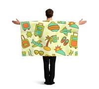 Vortithora Cute Tourism Icons Flag Cape With Sleeves For Adults, Polyester Wearable Flag Cloak, Lightweight Sports Fan Cape For Game Day, Bar Parties And Street Celebrations