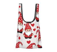 Vortithora Cute Valentine'S Gnomes Reusable Foldable Shopping Bag, Portable Grocery Bag For Daily Use