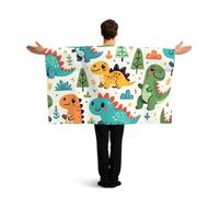 Vortithora Dinosaur-Colorful-Kawaii Flag Cape With Sleeves For Adults, Polyester Wearable Flag Cloak, Lightweight Sports Fan Cape For Game Day, Bar Parties And Street Celebrations