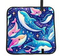 Vortithora Dolphins-Whales-In-Starry-Sky Foldable Stadium Seat Cushion Waterproof Portable Bleacher Pad Small Camping Mat For Camping Travel Outdoor Sports Events