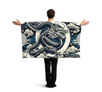 Vortithora Dragons-China-Cluture Flag Cape With Sleeves For Adults, Polyester Wearable Flag Cloak, Lightweight Sports Fan Cape For Game Day, Bar Parties And Street Celebrations