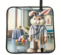 Vortithora Easter-Rabbit-Doctor-Eggs Foldable Stadium Seat Cushion Waterproof Portable Bleacher Pad Small Camping Mat For Camping Travel Outdoor Sports Events