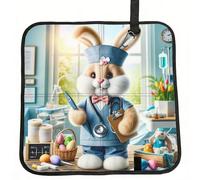 Vortithora Easter-Rabbit-Nurse Foldable Stadium Seat Cushion Waterproof Portable Bleacher Pad Small Camping Mat For Camping Travel Outdoor Sports Events