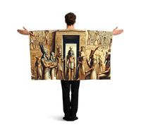 Vortithora Egyptian-Gods-Pharaohs Flag Cape With Sleeves For Adults, Polyester Wearable Flag Cloak, Lightweight Sports Fan Cape For Game Day, Bar Parties And Street Celebrations