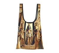 Vortithora Egyptian-Gods-Pharaohs Reusable Foldable Shopping Bag, Portable Grocery Bag For Daily Use
