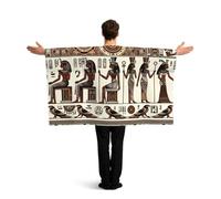 Vortithora Egyptian-Horus-Ra-Falcon Flag Cape With Sleeves For Adults, Polyester Wearable Flag Cloak, Lightweight Sports Fan Cape For Game Day, Bar Parties And Street Celebrations