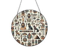Vortithora Egyptian-Icon-Pattern Suncatcher Window Hanging Decor