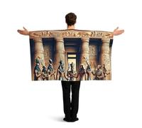 Vortithora Egyptian-Pharaohs Flag Cape With Sleeves For Adults, Polyester Wearable Flag Cloak, Lightweight Sports Fan Cape For Game Day, Bar Parties And Street Celebrations