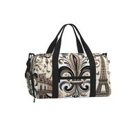 Vortithora Fleur-De-Lis-Paris Sports Duffel Bag with Shoe Compartment
