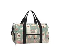 Vortithora Floral-Alpaca-Llama Sports Duffel Bag with Shoe Compartment