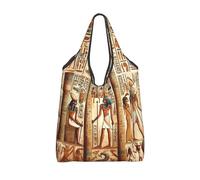 Vortithora Foldable Ancient-Egyptian-Civilization Reusable Grocery Shopping Bag, Waterproof Shopping Tote