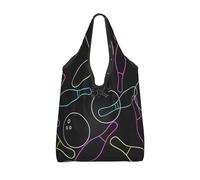 Vortithora Foldable Color Bowling Ball Reusable Grocery Shopping Bag, Waterproof Shopping Tote