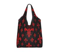 Vortithora Foldable French Fleur-De-Lis Reusable Grocery Shopping Bag, Waterproof Shopping Tote