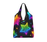 Vortithora Foldable Glowing Stars Reusable Grocery Shopping Bag, Waterproof Shopping Tote