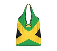 Vortithora Foldable Jamaica-Flag Reusable Grocery Shopping Bag, Waterproof Shopping Tote