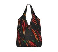 Vortithora Foldable Jamaica Rasta Pattern Reusable Grocery Shopping Bag, Waterproof Shopping Tote
