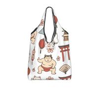 Vortithora Foldable Kawaii Japan Culture Reusable Grocery Shopping Bag, Waterproof Shopping Tote