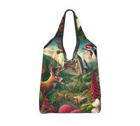 Vortithora Foldable Pennsylvania-State-Mountain-Flower Reusable Grocery Shopping Bag, Waterproof Shopping Tote