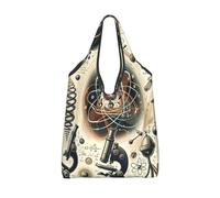 Vortithora Foldable Physical-Concepts-Equipments Reusable Grocery Shopping Bag, Waterproof Shopping Tote
