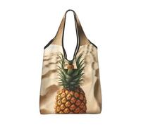Vortithora Foldable Tropical-Pineapple Reusable Grocery Shopping Bag, Waterproof Shopping Tote