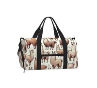 Vortithora Funny-Alpaca-Llama Sports Duffel Bag with Shoe Compartment