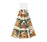 Vortithora Gingerbread-Houses Hanging Hand Towel Kitchen Towel