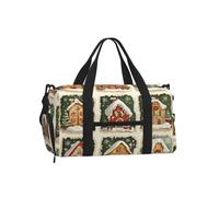 Vortithora Gingerbread-Houses Sports Duffel Bag with Shoe Compartment