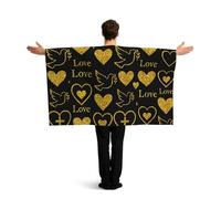 Vortithora Glitter Cross Peace Dove Flag Cape With Sleeves For Adults, Polyester Wearable Flag Cloak, Lightweight Sports Fan Cape For Game Day, Bar Parties And Street Celebrations