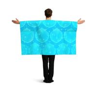 Vortithora Glitter Ocean Seashell Flag Cape With Sleeves For Adults, Polyester Wearable Flag Cloak, Lightweight Sports Fan Cape For Game Day, Bar Parties And Street Celebrations
