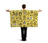 Vortithora Gold-Horus-Pharaohs-Egypt Flag Cape With Sleeves For Adults, Polyester Wearable Flag Cloak, Lightweight Sports Fan Cape For Game Day, Bar Parties And Street Celebrations