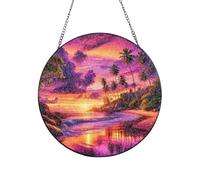 Vortithora Hawaiian-Sunset-Beach-Wonder Suncatcher Window Hanging Decor