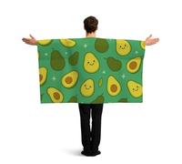 Vortithora Kawaii Avocados Flag Cape With Sleeves For Adults, Polyester Wearable Flag Cloak, Lightweight Sports Fan Cape For Game Day, Bar Parties And Street Celebrations