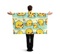 Vortithora Kawaii-Duck-Swimming Flag Cape With Sleeves For Adults, Polyester Wearable Flag Cloak, Lightweight Sports Fan Cape For Game Day, Bar Parties And Street Celebrations