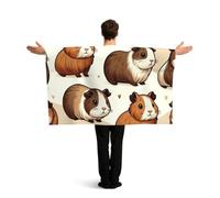 Vortithora Kawaii-Guinea-Pig Flag Cape With Sleeves For Adults, Polyester Wearable Flag Cloak, Lightweight Sports Fan Cape For Game Day, Bar Parties And Street Celebrations