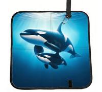 Vortithora Killer-Whales-Ocean Foldable Stadium Seat Cushion Waterproof Portable Bleacher Pad Small Camping Mat For Camping Travel Outdoor Sports Events