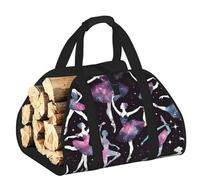 Vortithora Large Galaxies-Ballet-Dancers Firewood Carrier Bag, 600d Oxford Cloth Log Tote with Reinforced Handles, Open-End Wood Hauling Bag for Fireplace, Wood Stove, Camping and Outdoor Storage