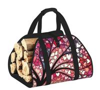 Vortithora Large Love-Tree-Cats-Couple Firewood Carrier Bag, 600d Oxford Cloth Log Tote with Reinforced Handles, Open-End Wood Hauling Bag for Fireplace, Wood Stove, Camping and Outdoor Storage