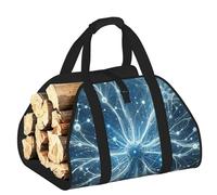 Vortithora Large Neurons-Abstract Firewood Carrier Bag, 600d Oxford Cloth Log Tote with Reinforced Handles, Open-End Wood Hauling Bag for Fireplace, Wood Stove, Camping and Outdoor Storage