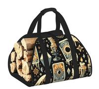Vortithora Large Tarot-Cards-Halloween Firewood Carrier Bag, 600d Oxford Cloth Log Tote with Reinforced Handles, Open-End Wood Hauling Bag for Fireplace, Wood Stove, Camping and Outdoor Storage